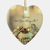 Gold Will you trouwt me proposal name script Keramisch Ornament (Rechts)