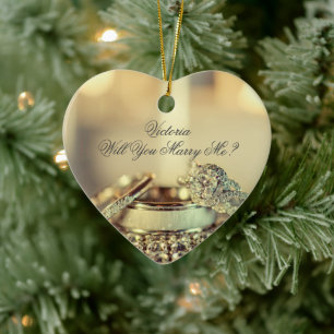 Gold Will you trouwt me-voorstel Name Script Ceram Keramisch Ornament