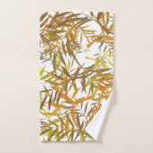 Gold Willow Leaves en sunshine stripes Bad Handdoek (Handdoek)