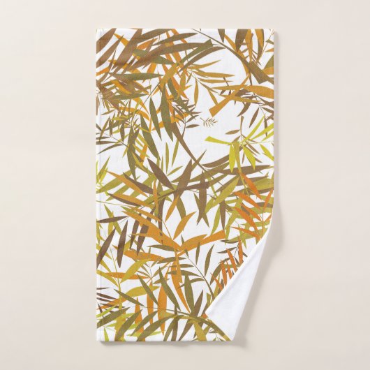 Gold Willow Leaves en sunshine stripes Bad Handdoek (Handdoek)
