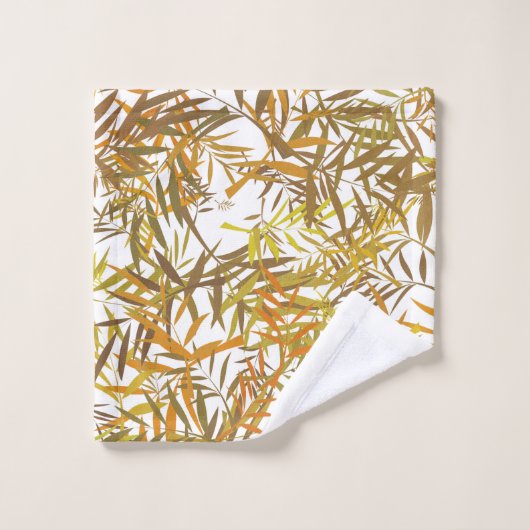 Gold Willow Leaves en sunshine stripes Bad Handdoek (Wasdoekje)