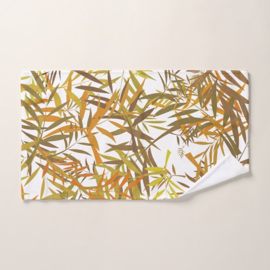 Gold Willow Leaves en sunshine stripes Bad Handdoek (Handdoek)
