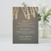 Gold Willow Tree Branches Wedding Details Invoegen Informatiekaartje (Staand voorkant)