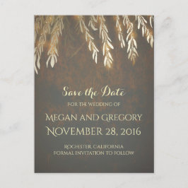 Gold Willow Tree Save the Date Aankondigingskaart