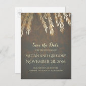 Gold Willow Tree  Save the Date Aankondigingskaart (Voorkant / Achterkant)