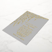 Gold Willows Gray Wedding Folie Uitnodiging (Gedraaid)