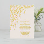 Gold Willows Ivory Wedding Folie Uitnodiging (Staand Voorkant)
