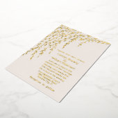 Gold Willows Ivory Wedding Folie Uitnodiging (Gedraaid)