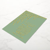 Gold Willows Light Sage Green Wedding Folie Uitnodiging (Gedraaid)