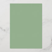 Gold Willows Light Sage Green Wedding Folie Uitnodiging (Achterkant)