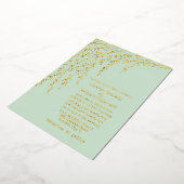 Gold Willows Mint Green Wedding Folie Invitation Folie Uitnodiging (Gedraaid)