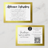 Gold Wimpers Wimper Extensions nazorg Visitekaartje (Voorkant / Achterkant)