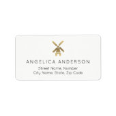 Gold Windmill-adreslabel Etiket (Voorkant)