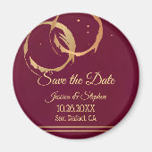 Gold Wine bewaart de datum magneet (Voorkant)