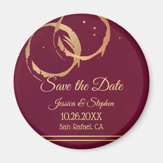 Gold Wine bewaart de datum magneet (Voorkant)