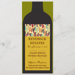 Gold Wine Bottle Party - Uitnodiging