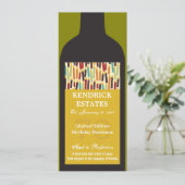 Gold Wine Bottle Party - Uitnodiging (Staand voorkant)