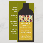 Gold Wine Bottle Party - Uitnodiging (Voorkant / Achterkant)