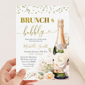 Gold Wine Brunch en Bubble Vrijgezellenfeest Kaart