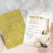 Gold Wine Brunch en Bubble Vrijgezellenfeest Kaart