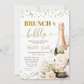 Gold Wine Brunch en Bubble Vrijgezellenfeest Kaart (Voorkant)