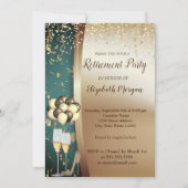 Gold Wine Glas, hoge hakken, ballonverhogende part Kaart (Voorkant)