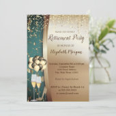 Gold Wine Glas, hoge hakken, ballonverhogende part Kaart (Staand voorkant)