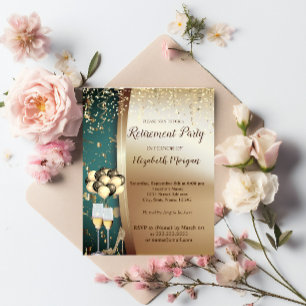 Gold Wine Glas, hoge hakken, ballonverhogende part Kaart