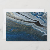 Gold Wine Glass, ballon, blauwe marmer Retirement Kaart (Achterkant)