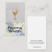 Gold Wine Glass Splash | Druiven op wijnstokken |  Visitekaartje (Voorkant / Achterkant)