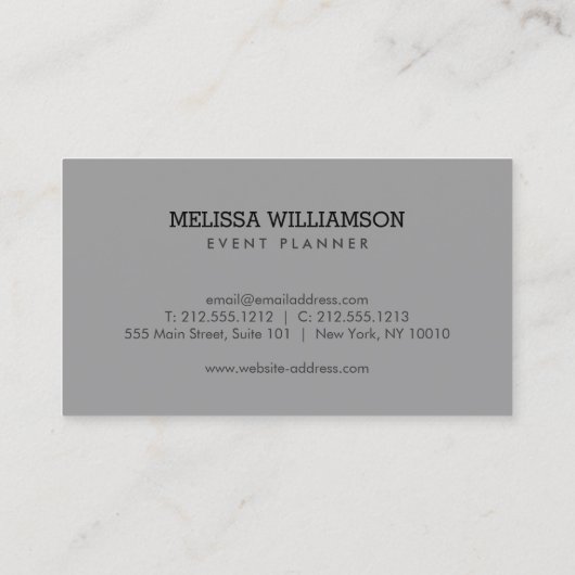 Gold Wine Glasses Event Planner Visitekaartje (Achterkant)