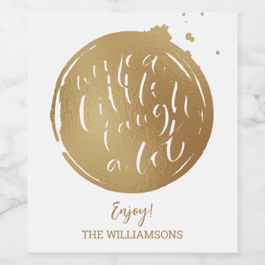 Gold Wine Lover Wijn Etiket (Enkel label)