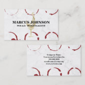 Gold Wine Splash | Marmer | Wijnhoudende zeugen Visitekaartje (Voorkant / Achterkant)