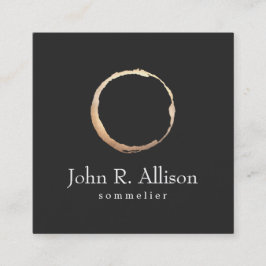 Gold Wine Stain Sommelier Black Vierkante Visitekaartje