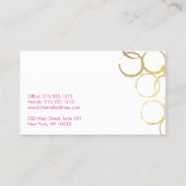 Gold Wine Stains Party Planner Roze Visitekaartje (Achterkant)