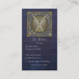 Gold Winged Heart Visitekaartje