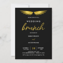 Gold Wings, Black Post Wedding Brunch