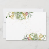 Gold Winter Botanical 3 Photo Holiday Kaart (Achterkant)