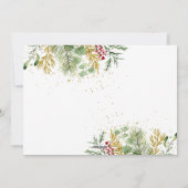 Gold Winter Botanical Greenery Berries Foto Feestdagenkaart