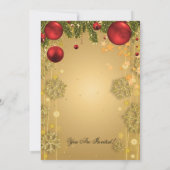 Gold Winter Glam Kerstfeestdag Kaart (Achterkant)