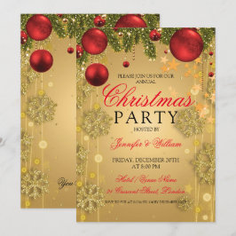 Gold Winter Glam Kerstfeestdag Kaart