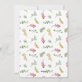 Gold Winter Greenery Merry kerstscript Foto Feestdagenkaart (Achterkant)