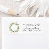Gold Winter Greenery WreatReturn Address Label (Insitu)