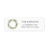Gold Winter Greenery WreatReturn Address Label (Voorkant)