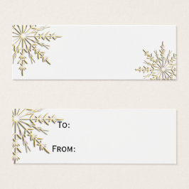 Gold Winter Snowflake Gift Labels Mini Visitekaartjes