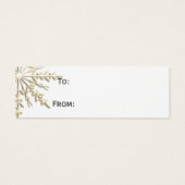 Gold Winter Snowflake Gift Labels Mini Visitekaartjes (Achterkant)