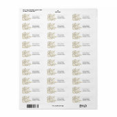 Gold Winter Snowflake op White Return Address Etiket (Full Sheet)