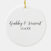 Gold Winter Snowflake op White Verloving Keramisch Ornament (Achterkant)