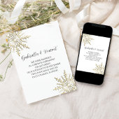 Gold Winter Snowflake Private Marriage / Elopement Kaart