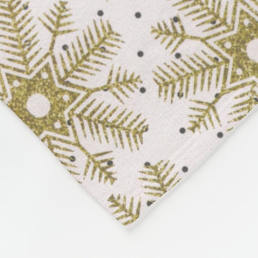 Gold winter Snowflake Sneeuwband Fleece (Hoek)